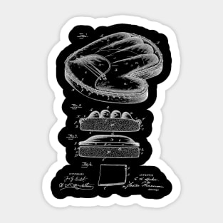 Baseball Catcher's Glove Vintage Funny Novelty Patent Drawing Sticker